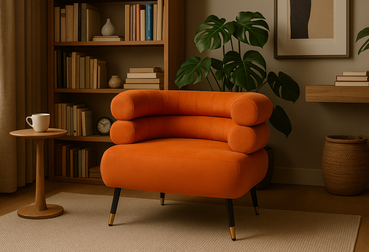 Απεικονίζεται η πολυθρόνα Finger σε ένα σαλόνι.